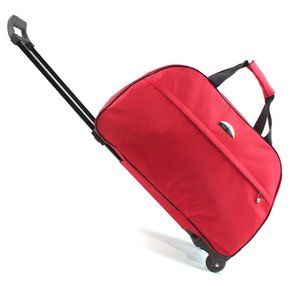 Red Travel Luggage Bags Wheeled Duffle Trolley bag